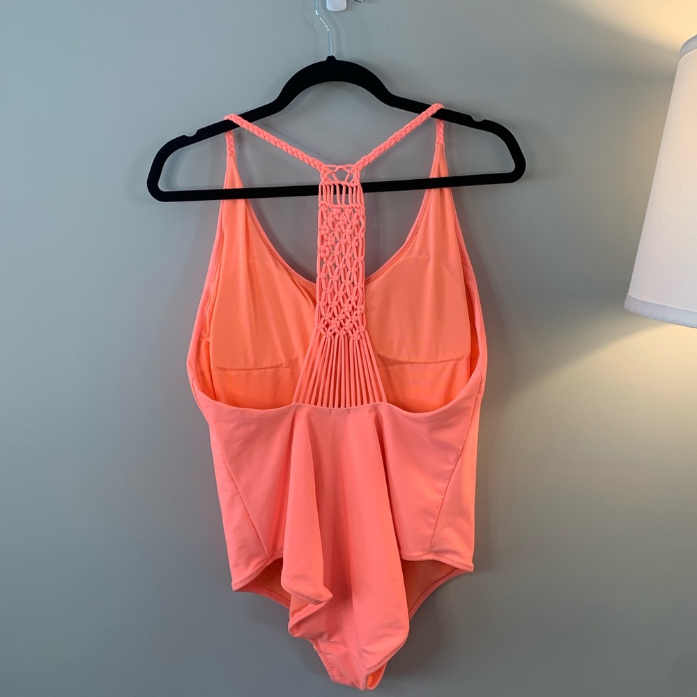 SOLD🎀Aerie Neon Coral One-Piece Swimsuit Size XXL - Picture 4 of 6